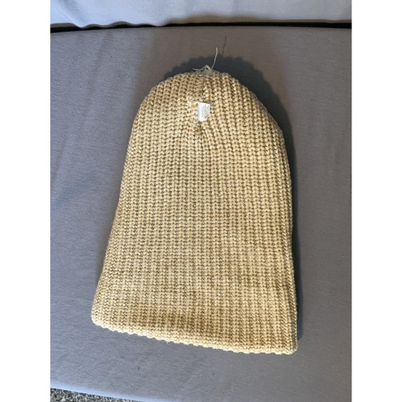 Hungry Ghost Press THICK Ribbed Tan Colored Beanie Knit Ski Hat‎ Cuff - Picture 8 of 10